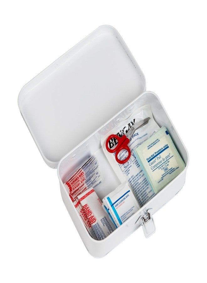 مايند ريدر صندوق إسعافات أولية من مايند ريدر، طقم طوارئ، منظم مستلزمات طبية، تصميم كلاسيكي، قفل بإبزيم، معدن، 9.25 بوصة طول × 6 بوصة عرض × 3 بوصة ارتفاع، أبيض - Image 5